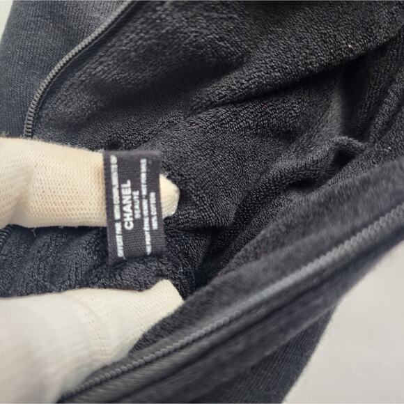 Chanel Black Cosmetic Bag cotton terry cloth towel - Picture 7 of 10